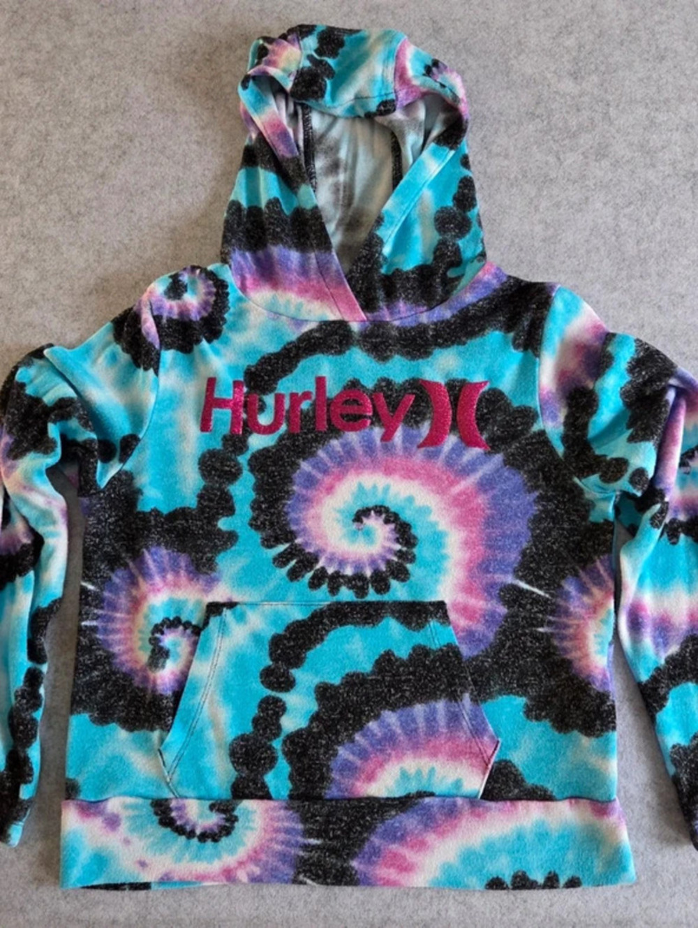 Hurley Youth Tie Dye Knit Pullover with Hood - M